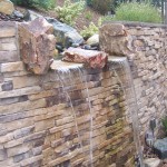 Beautiful Garden Waterfall Retaining Wall