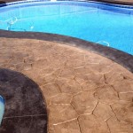 Stamped Concrete Pool Walkway